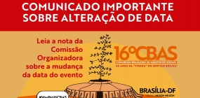 Atenção: 16º CBAS terá sua data alterada