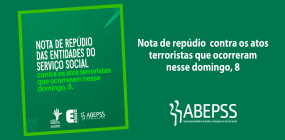 Nota de repúdio contra os atos terroristas que ocorreram nesse domingo, 8